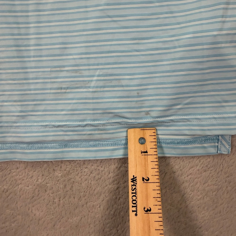 Southern Tide Mens Medium Polo Shirt Blue Striped Brrr Cooling Performance Golf - Picture 4 of 11